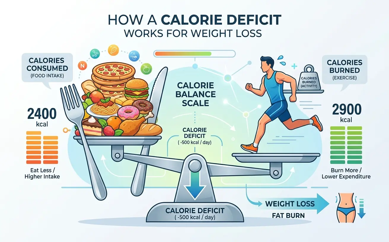Calorie Deficit Weight Loss Infographic