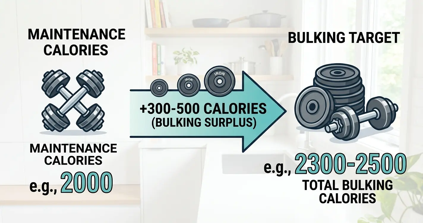 Calorie Surplus for Muscle Gain Calculation Visual