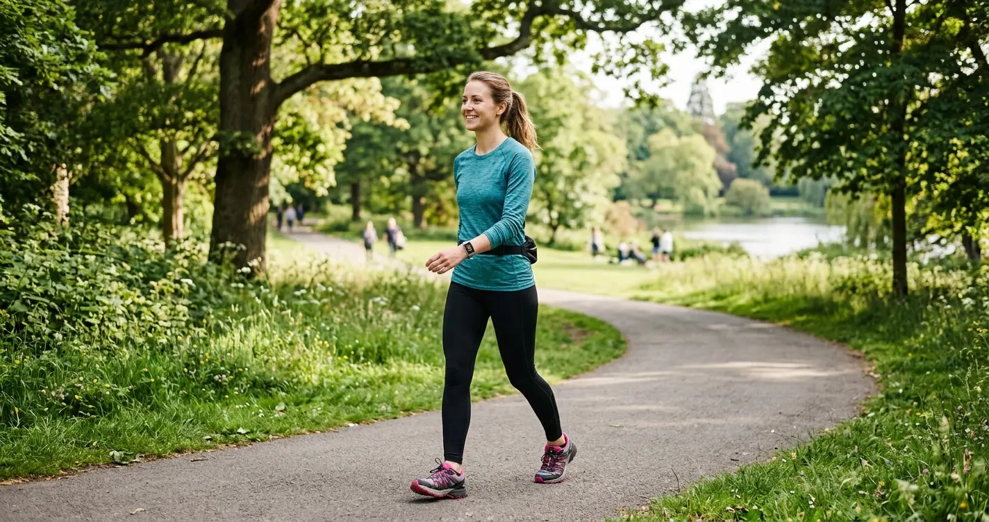 Lightly Active Person Walking Outdoors for TDEE Activity Level